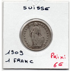 Suisse 1 franc 1909 TB, KM 24 pièce de monnaie