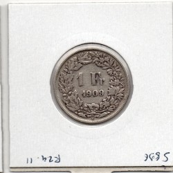 Suisse 1 franc 1909 TB, KM 24 pièce de monnaie