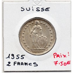 Suisse 2 francs 1955 TTB, KM 21 pièce de monnaie