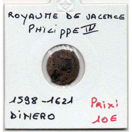 Royaume de Valence Philippe IV Dinero 1598-1621 B pièce de monnaie