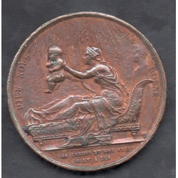 Medaille, dieu nous la donne 1820 cuivre sans poincon Gavrard