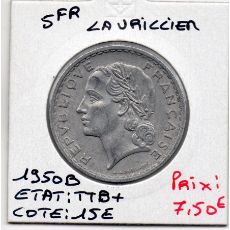 5 francs Lavrillier 1950 B Beaumont TTB+, France pièce de monnaie