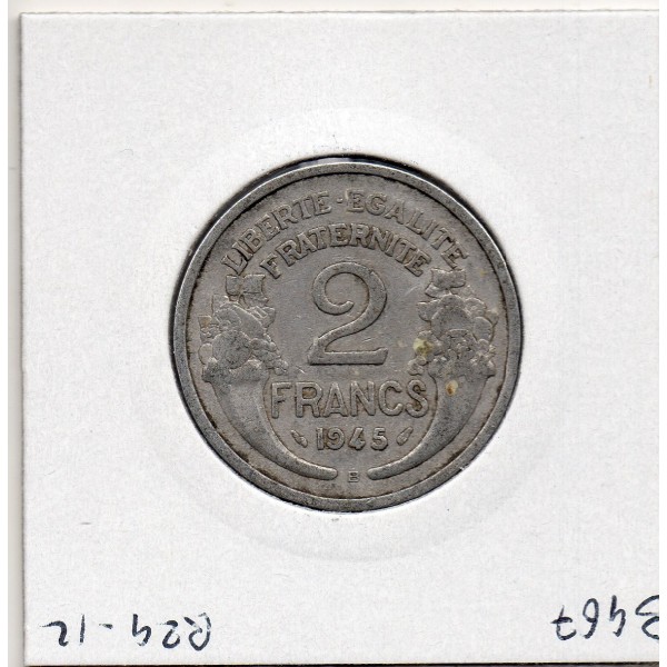 2 francs Morlon 1945 B Beaumont TB, France pièce de monnaie
