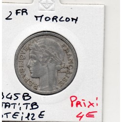 2 francs Morlon 1945 B Beaumont TB, France pièce de monnaie