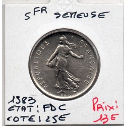 5 francs Semeuse Cupronickel 1983 FDC, France pièce de monnaie