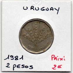 Uruguay 2 Pesos 1981 Sup-, KM 77 pièce de monnaie