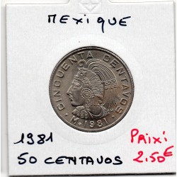 Mexique 50 centavos 1981 FDC, KM 452 pièce de monnaie