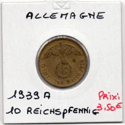 Allemagne 10 reichspfennig 1939 A, TTB+ KM 92 pièce de monnaie