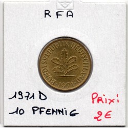 Allemagne RFA 10 pfennig 1971 D, SPL KM 108 pièce de monnaie