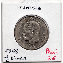 Tunisie 1/2 Dinar 1968 Sup, KM 291 pièce de monnaie