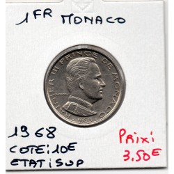 Monaco Rainier III 1 Franc 1968 Sup, Gad 150 pièce de monnaie