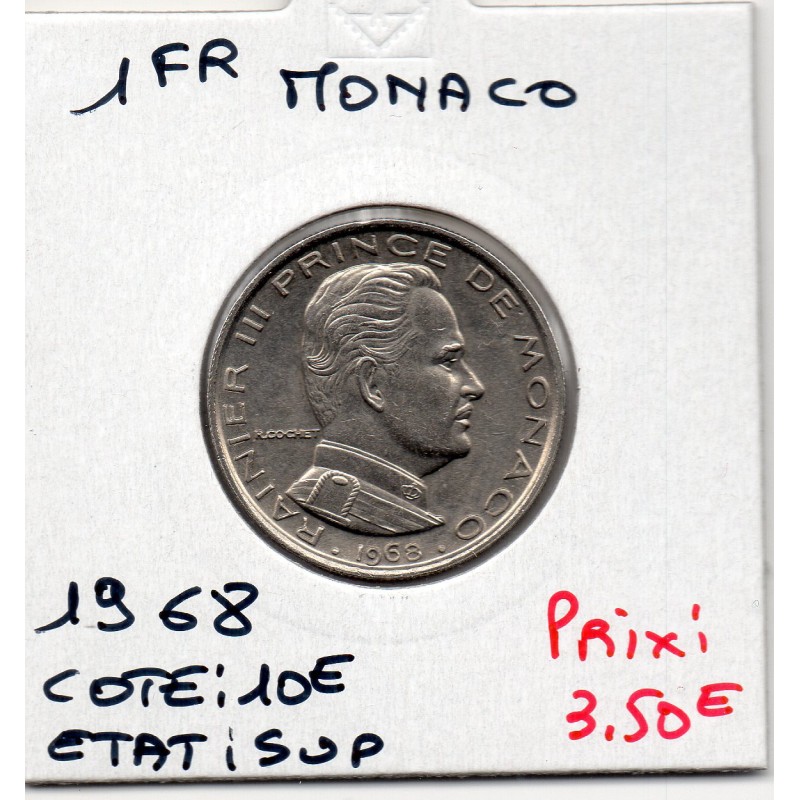 Monaco Rainier III 1 Franc 1968 Sup, Gad 150 pièce de monnaie