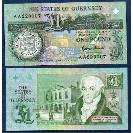 Guernesey Pick N°52d, Neuf Billet de banque de 1 livre 2016