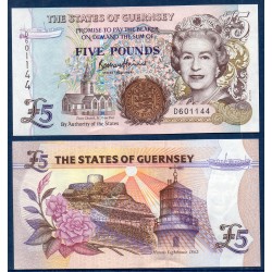 Guernesey Pick N°56d, Billet de banque de 5 livres 1996-2008