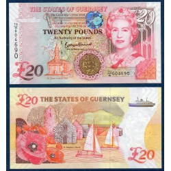Guernesey Pick N°63, Billet de banque de 20 livres 1996-2023