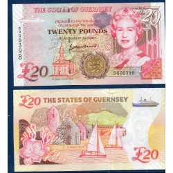 Guernesey Pick N°58c, Billet de banque de 20 livres 1996-2023