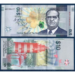 Bahamas Pick N°87, Billet de banque de 10 dollars 2022