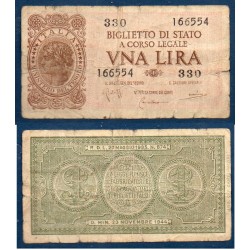 Italie Pick N°29b, B Billet de banque de 1 Lire 1944