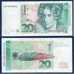 Allemagne RFA Pick N°39b, TTB Billet de banque de 20  Mark 1993