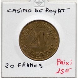20 Francs Casino de Royat ND environ 1920 monnaie de nécessité