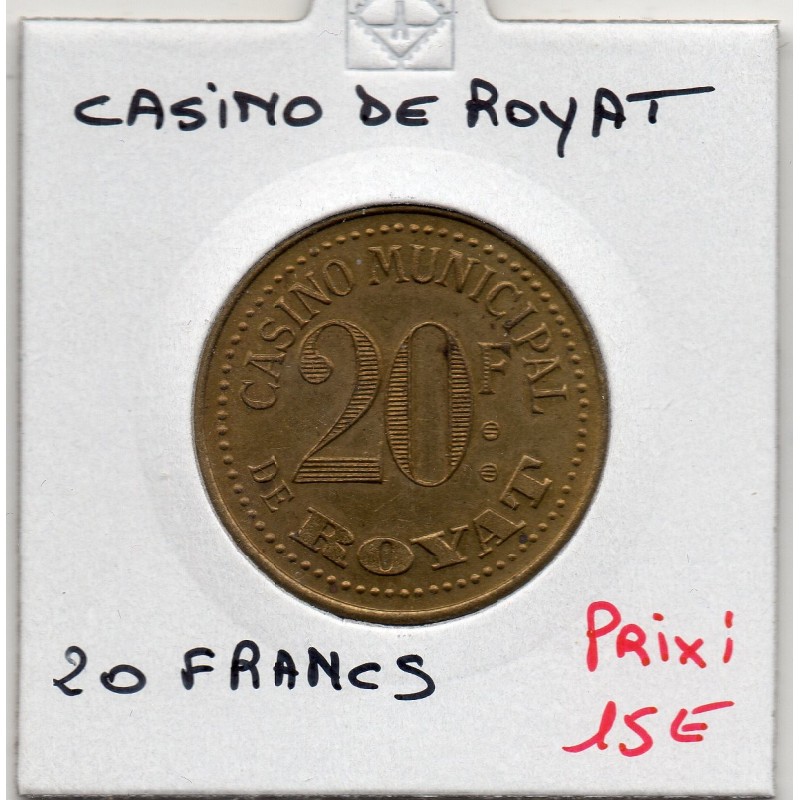 20 Francs Casino de Royat ND environ 1920 monnaie de nécessité