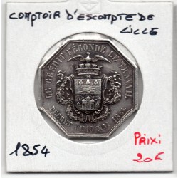 Jeton comptoir d'escompte de Lille 1854 argent, poinçon Main