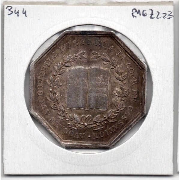 Jeton louis XVIII avocat  de la cour de cassation argent, Andrieu sans poinçon