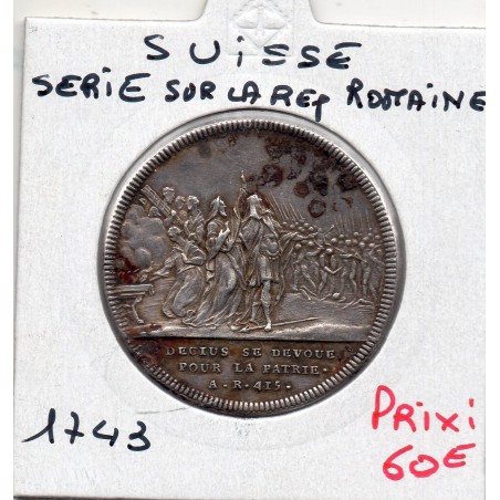 Suisse Medaille sur la république romaine Publius Decius 1741 Argent