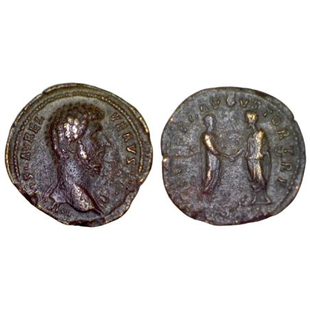 Sesterce de Lucius Verus (161)  RIC 1285 sear 5367 atelier Rome