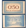 Bon de Solidarité, billet de 0.5 franc Petain, Spl sans souche,  1941-1943