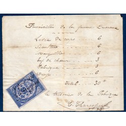 facture pour funéraille, fabrique funéraire avec timbre 10c quitance 12.2.1875