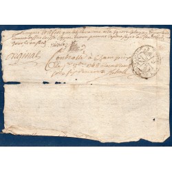 Document avec timbre royal auvergne 8 deniers Aigueperse 1748