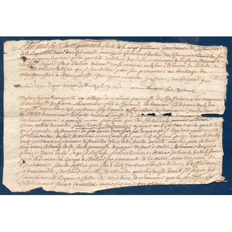 Document avec timbre royal auvergne 8 deniers Aigueperse 1748