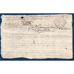 Document avec timbre royal Genderion 1 Sol Aigueperse 9.1.1750