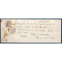 Mandat de Digoin Avec timbre taxe 25c et ½ en sus 500 francs 1 avril 1874