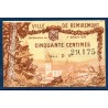 Ville de Remiremont 50 centimes Spl 7.10.1916 pirot 88-67 Billet