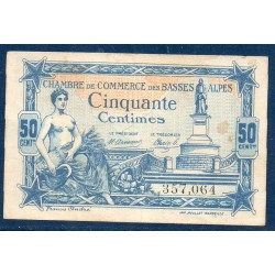 Basse Alpes 50 centimes TTB 19.7.1917 pirot 2 Billet de la chambre de Commerce