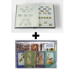 Lot 500 timbres Monde différents + album de collection