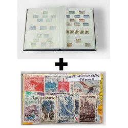 Lot 100 timbres France différents + album de collection