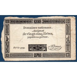 Assignat 25 livres 6.6.1793 TTB signature A Jame