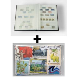 Lot 100 timbres monde différents + album de collection