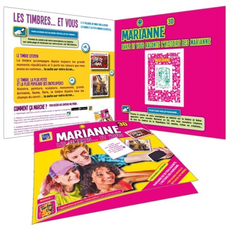 Timbre autocollant 864A , la Marianne intéractive 2013