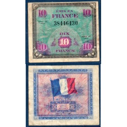 10 Francs Drapeau TB 1944 sans série Billet du trésor Central