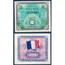 2 Francs Drapeau TTB+ 1944 série 2 Billet du trésor Central