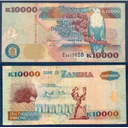 Zambie Pick N°42a, TB Billet de banque de 10000 Kwacha 1992