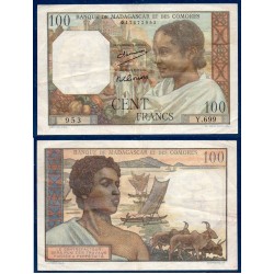 Madagascar Pick N°46a, TTB Billet de banque de 100 Francs 1952