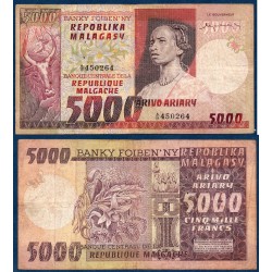 Madagascar Pick N°66a, B+ Billet de banque de 5000 Francs - 1000 ariary 1974-1975