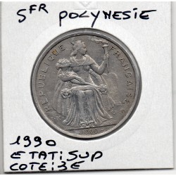 Polynésie Française 5 Francs 1990 Sup, Lec 59 pièce de monnaie