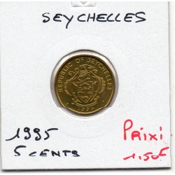 Seychelles 5 cents 1995 FDC, KM 47.1 pièce de monnaie