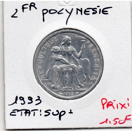 Polynésie Française 2 Francs 1993 Sup, Lec 43 pièce de monnaie